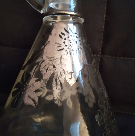 Dining Vintage Silver Inlay Glass Poshmark